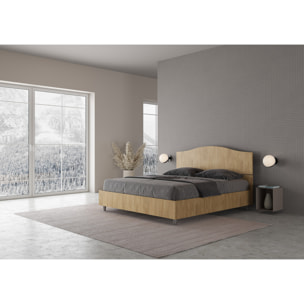 Cama con somier 160x190 roble natural Dores