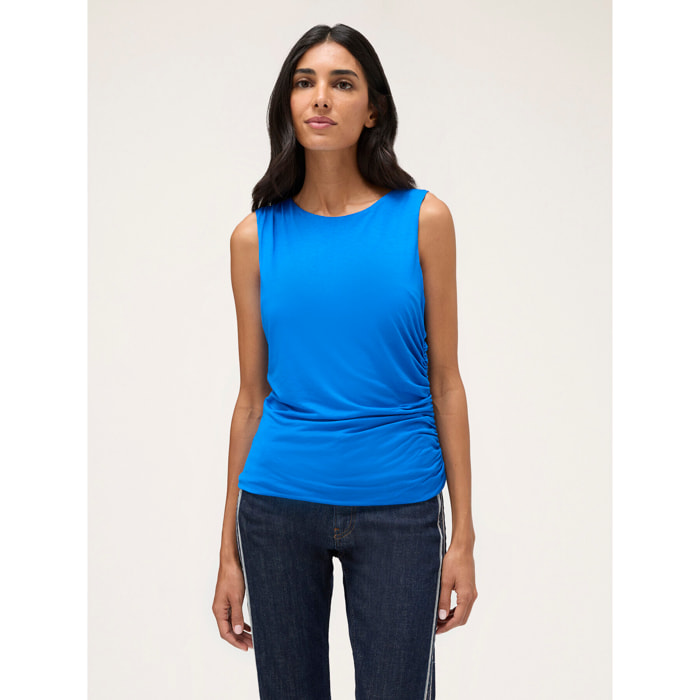 Motivi - Top in jersey con arricci - Bluette