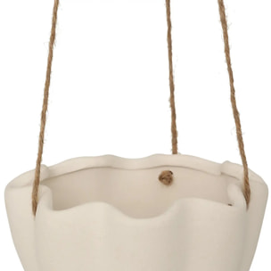 Cache-pot suspendu "Wild" céramique blanc D17xH10,5cm