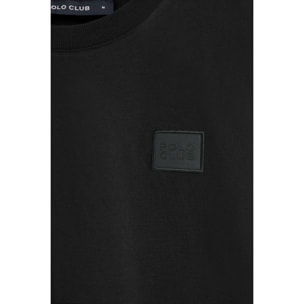 Camiseta negra con parche personalizado Polo Club