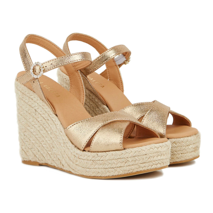 Sandalias de Cuña para Mujer - LA VALETA CARINA Oro