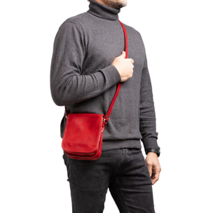 Borsa a tracolla  da uomo In Vera pelle Made in Italy 20x16,5x10 cm