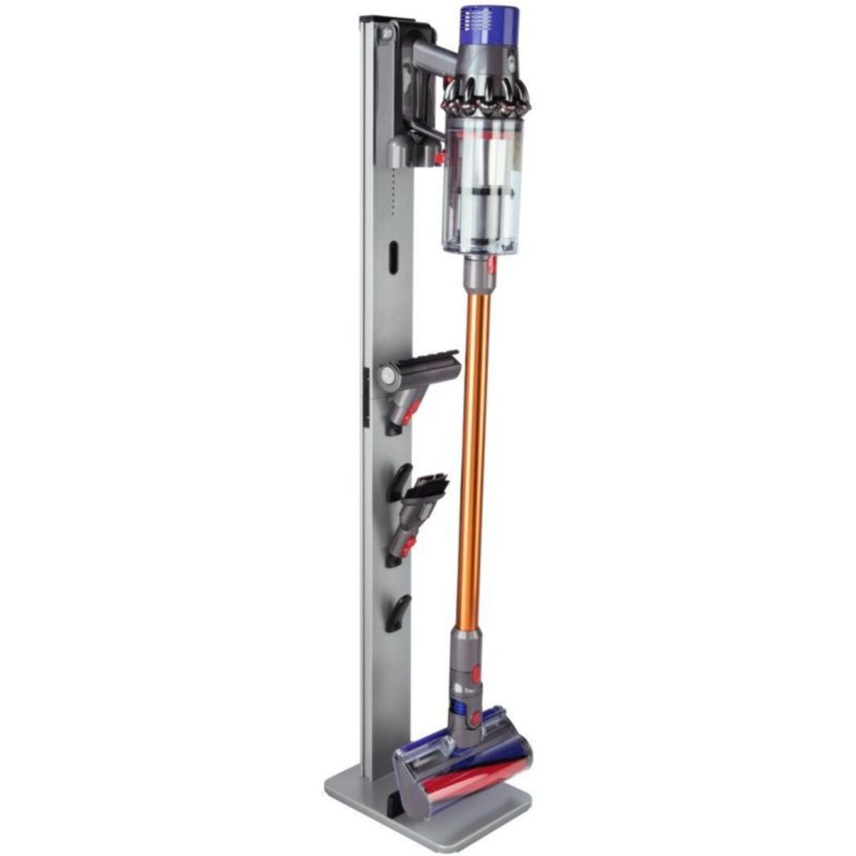 Support de rangement XAVAX Mural fixation universelle aspirateur balai argent