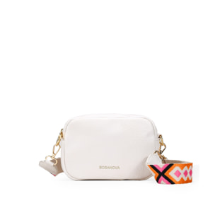 Bolso pequeño beige con asa bordada