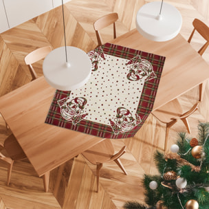 CENTROTAVOLA NATALIZIO JACQUARD DISEGNO BABBO MINIMAL