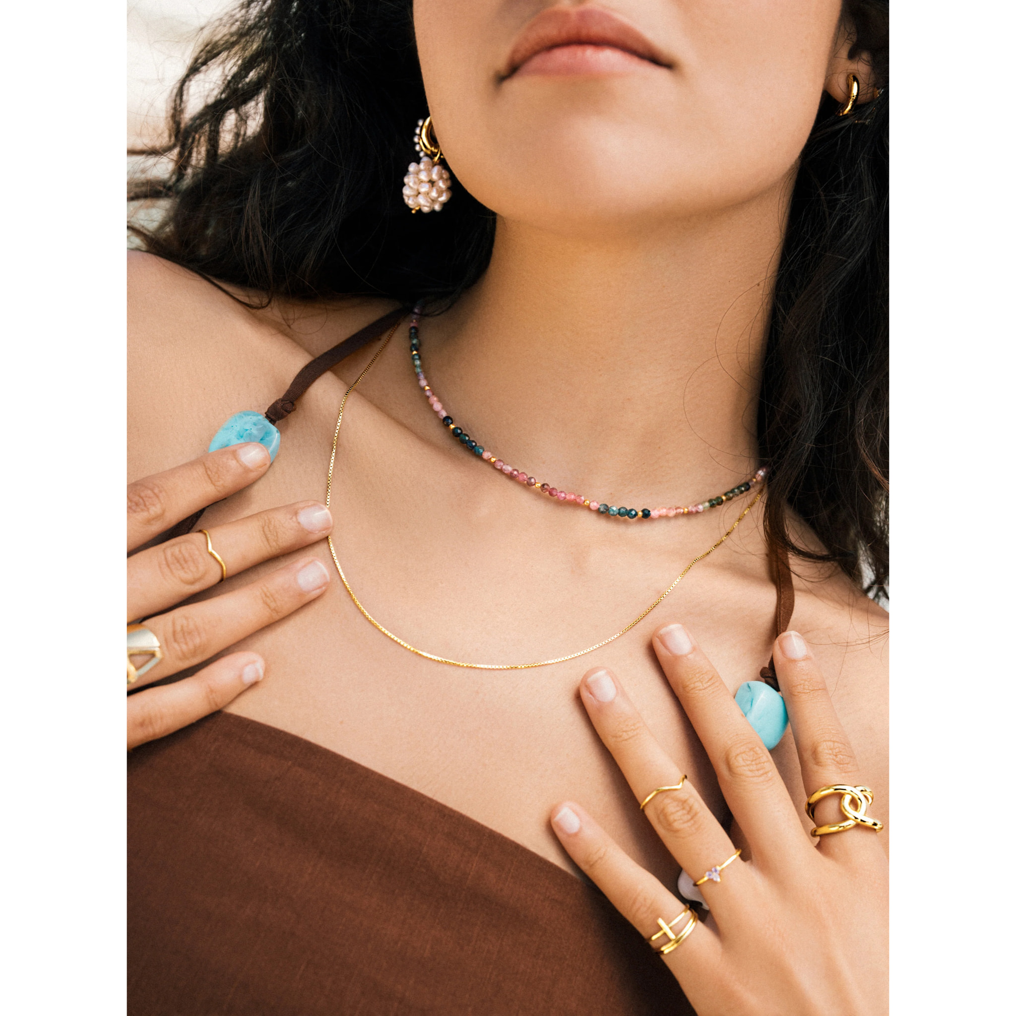 Collana Altea Dots Tourmaline Syra Placcato Oro