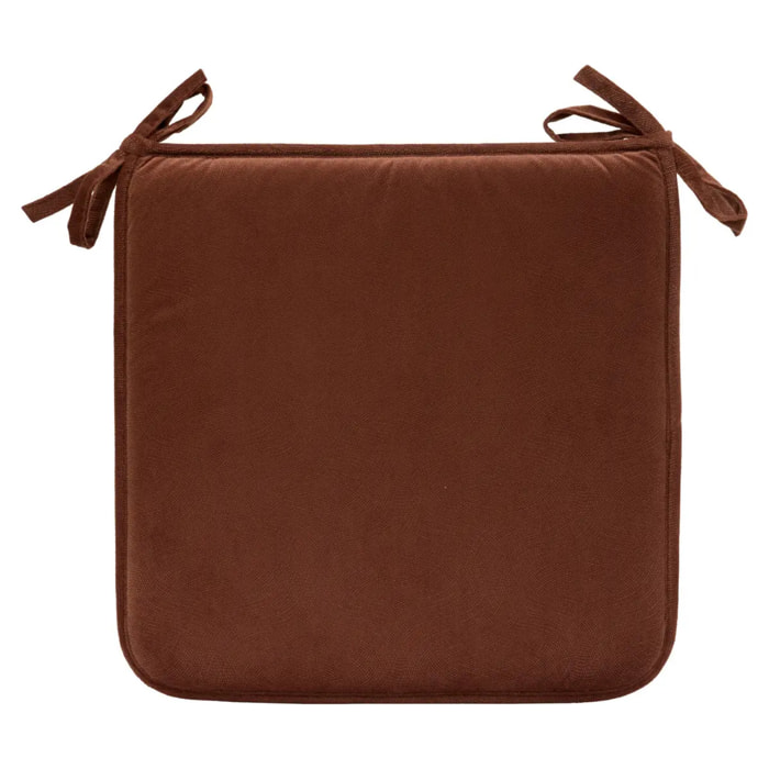 Galette de chaise Lilou marron tonka 38x38cm