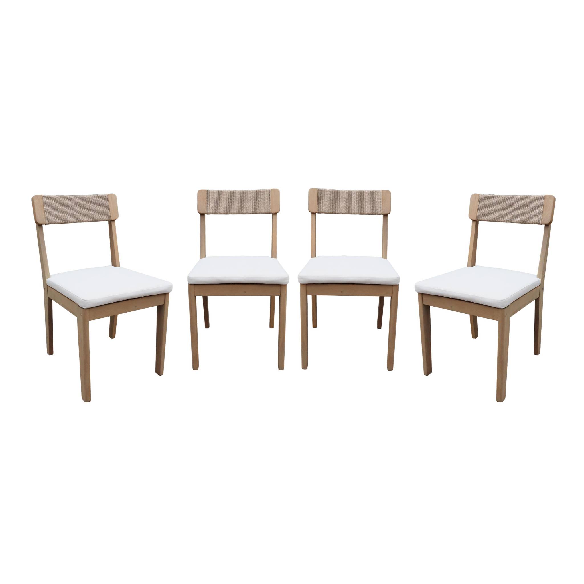 Chaise de jardin acacia et cordage (lot de 4) ANAKI