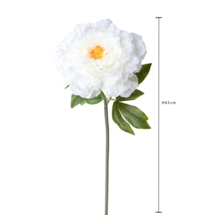 Fiore Peonia 65 Cm - Pezzi 6 - 18X65X18cm - Colore: Bianco - Bianchi Dino - Fiori Artificiali