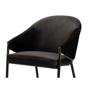 Silla Velvet Negro Atlanta 64x69x78 Cm