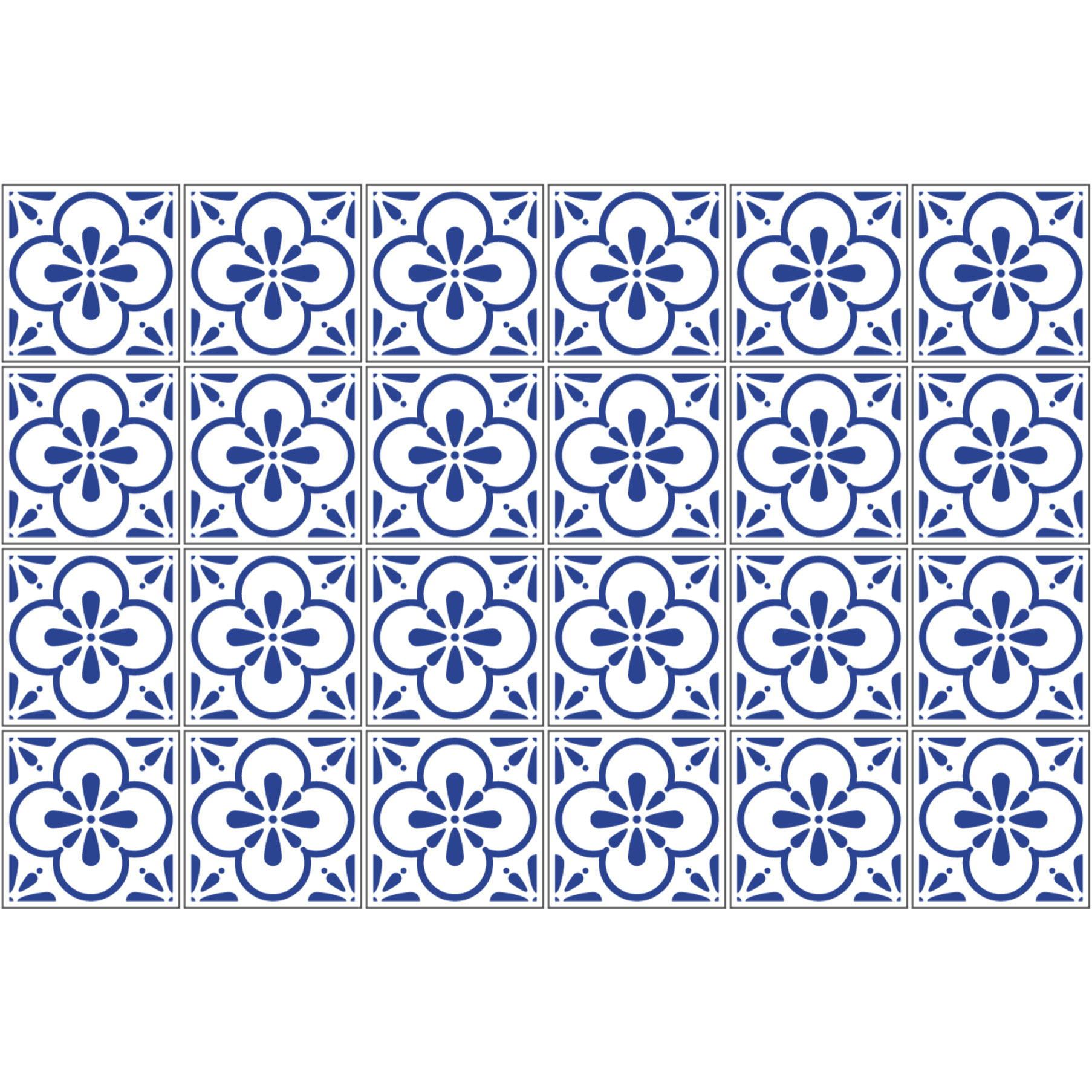 Stickers muraux - Sticker Mural Carrelage adhésif Cuisine Salle de Bain - 24 STICKERS CARRELAGES AZULEJOS TEVA