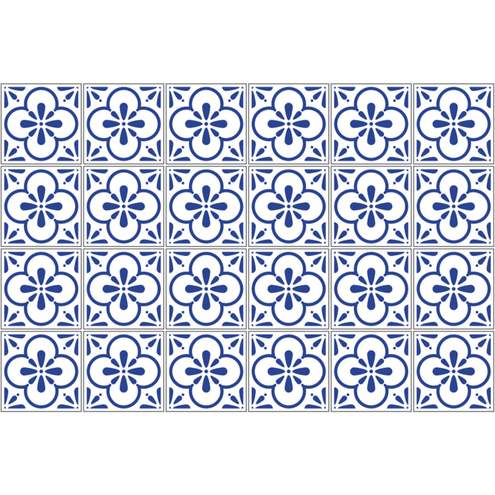 Stickers muraux - Sticker Mural Carrelage adhésif Cuisine Salle de Bain - 24 STICKERS CARRELAGES AZULEJOS TEVA