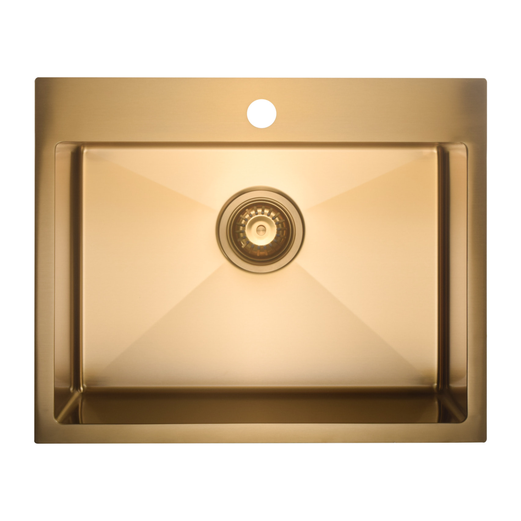 Timeless Évier de cuisine encastrable inox 304, 1 bac , 55x45x21 cm, Or brossé PVD