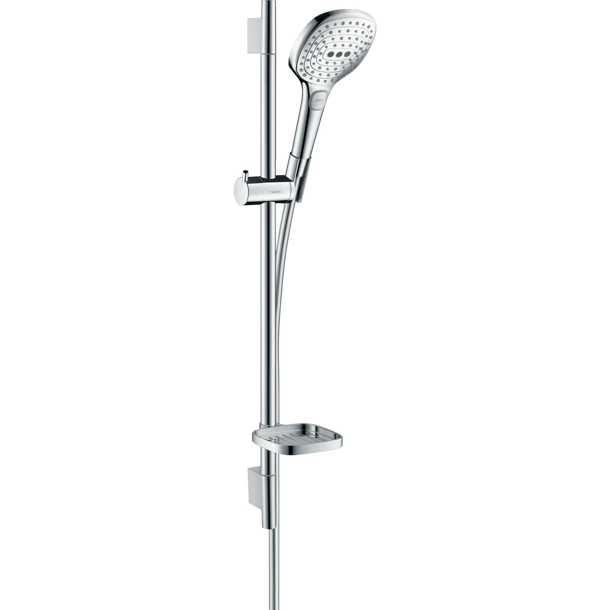 Set de douche 120 3 jets avec barre Unica'S puro 65 cm et porte-savon chromé Raindance Select