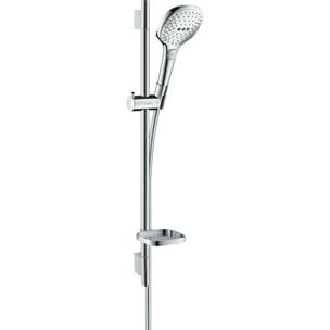 Set de douche 120 3 jets avec barre Unica'S puro 65 cm et porte-savon chromé Raindance Select
