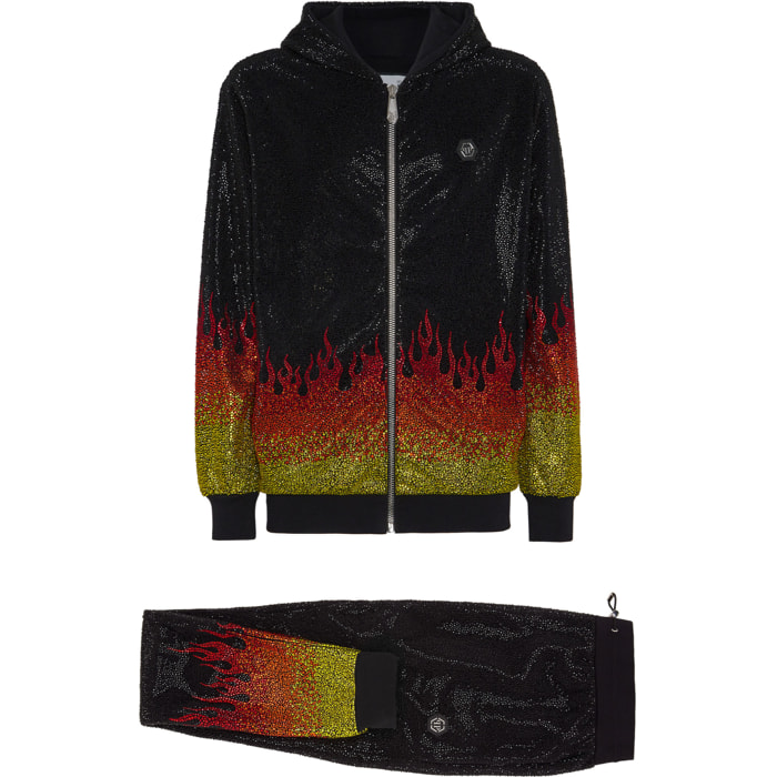 PHILIPP PLEIN Tuta: Felpa con cappuccio e pantaloni FLAME