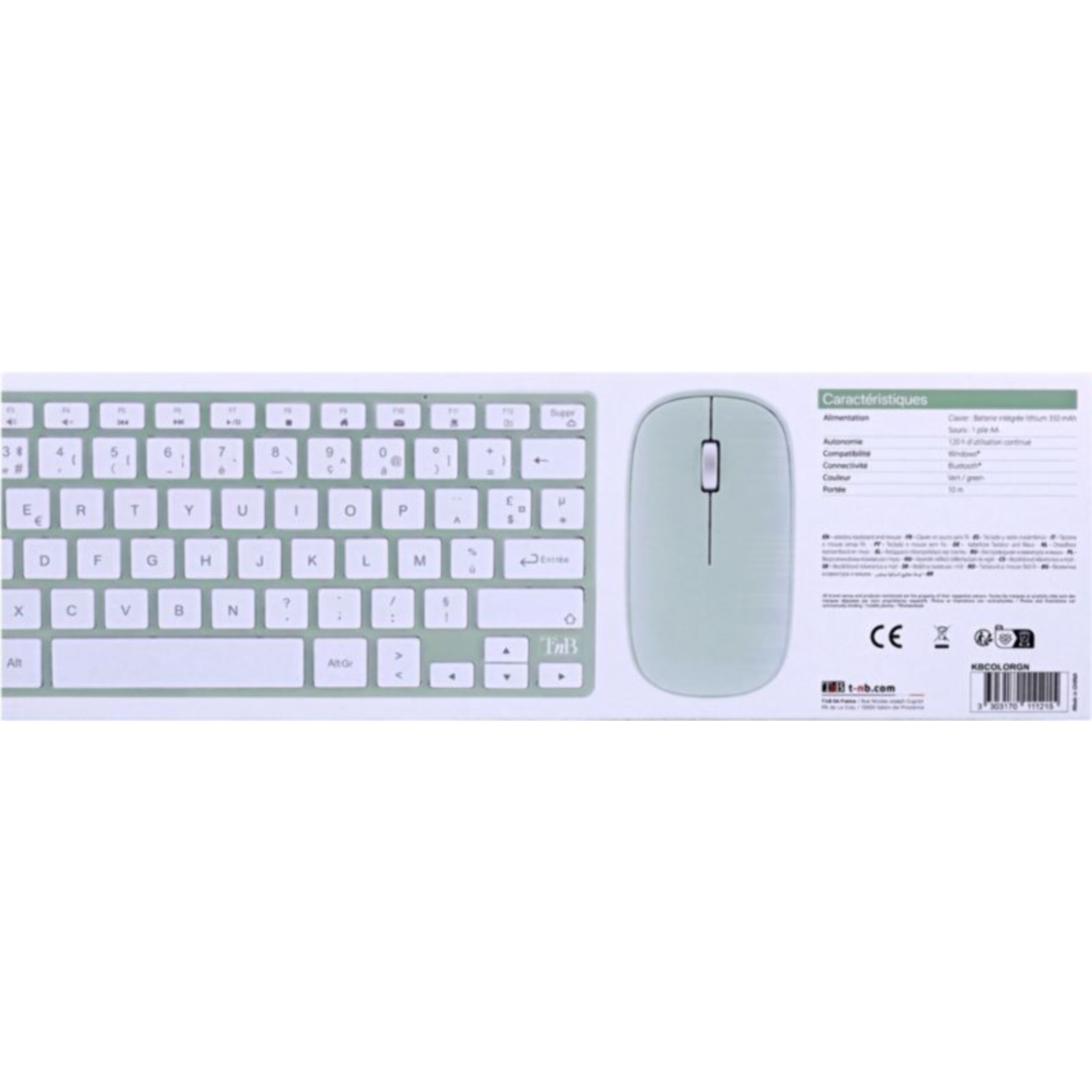 Clavier + Souris TNB rechargeable en aluminium et souris