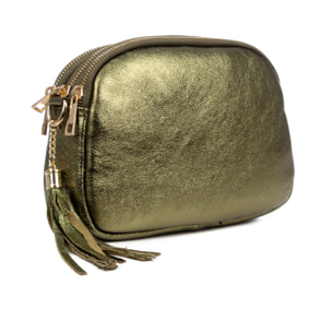 Aliminusa bolso bandolera Mujer. Piel auténtica Gamuza Lacada.