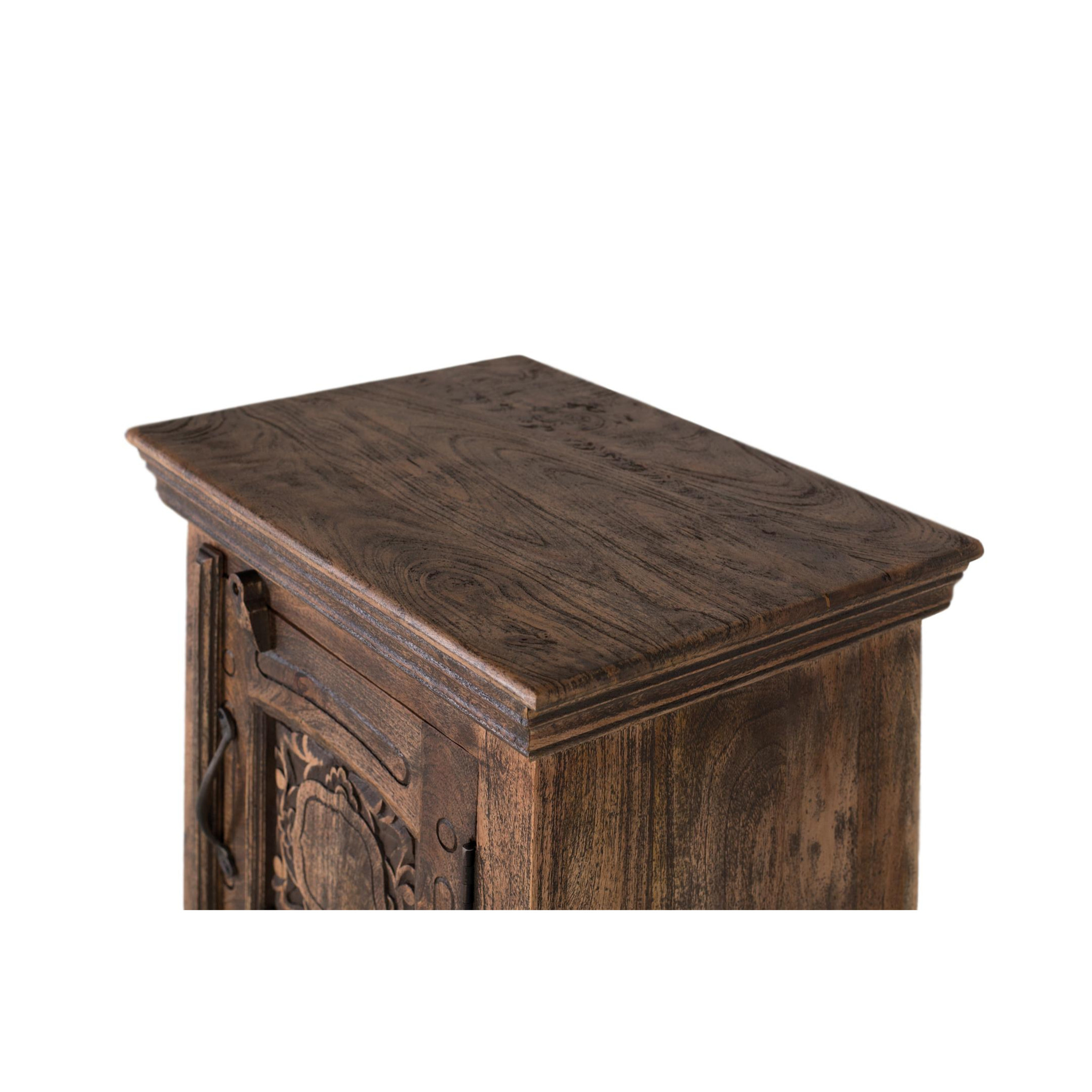 Mesitas de Noche de Madera de Mango 55 Cm Estilo Rústico Moderno