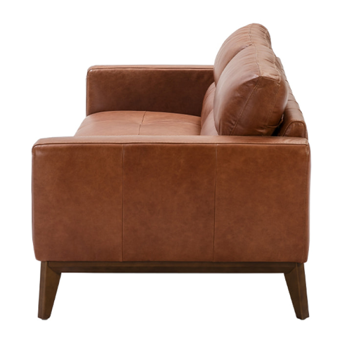 Sofá de piel de vacuno 216x96x86cm