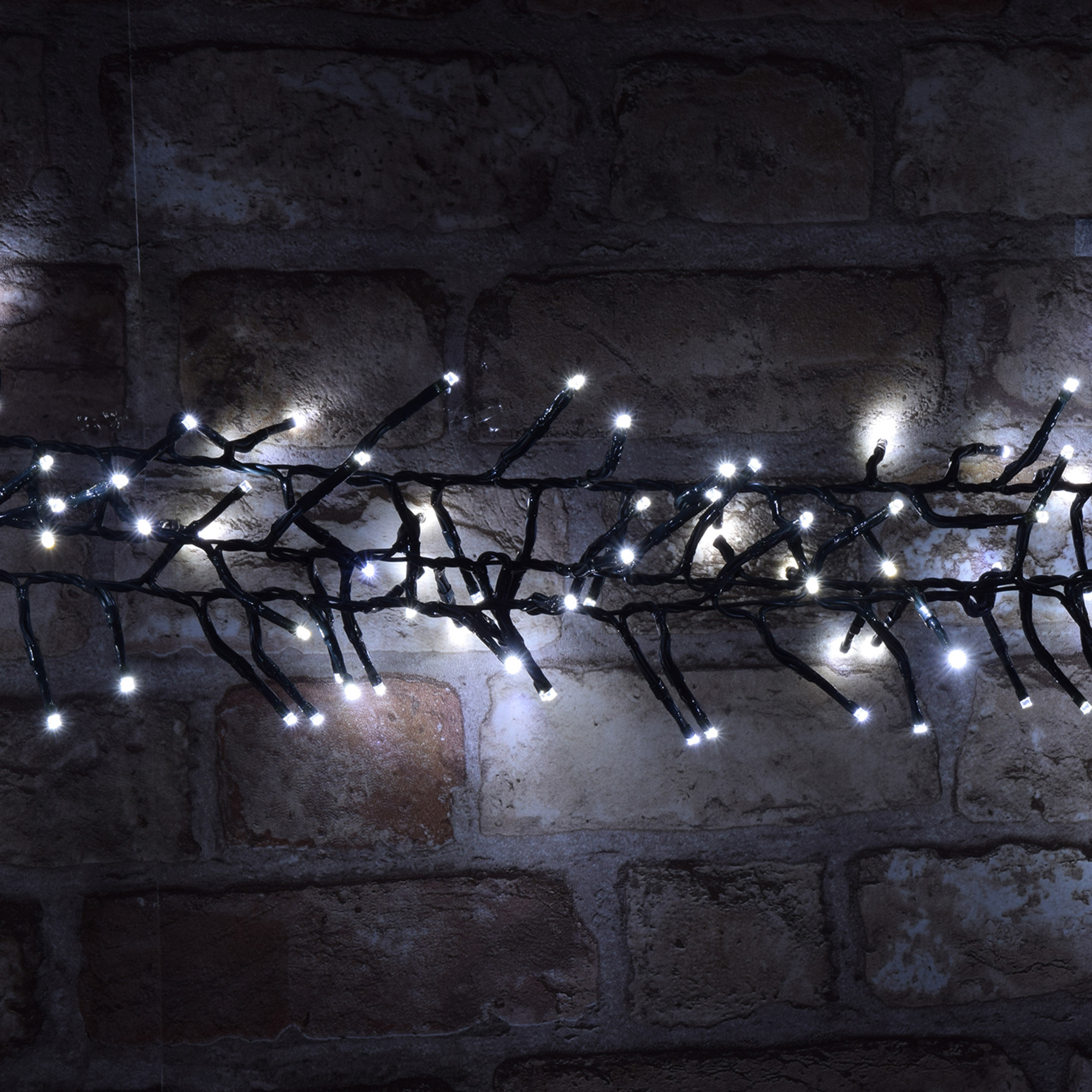 cadena de luces con 192 luces led blanco y blanco cálido - 3 metros de cable