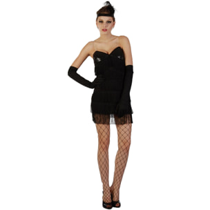 Costume Carnevale Charleston Burlesque Nero Donna