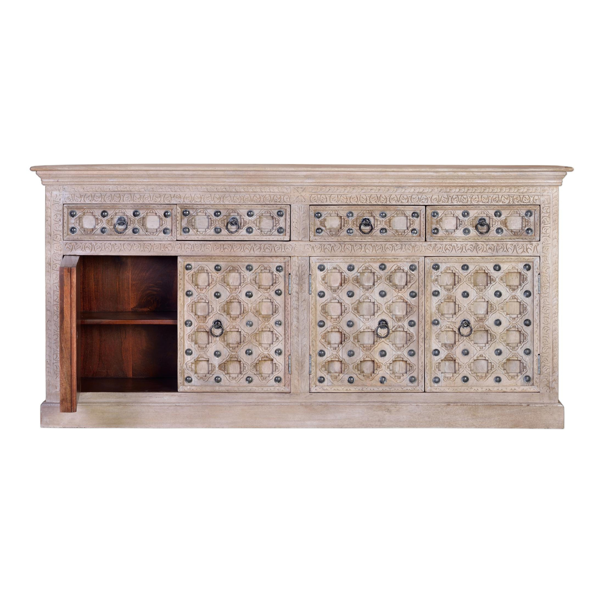 Aparador de Madera de Mango Estilo Mediterráneo Moderno