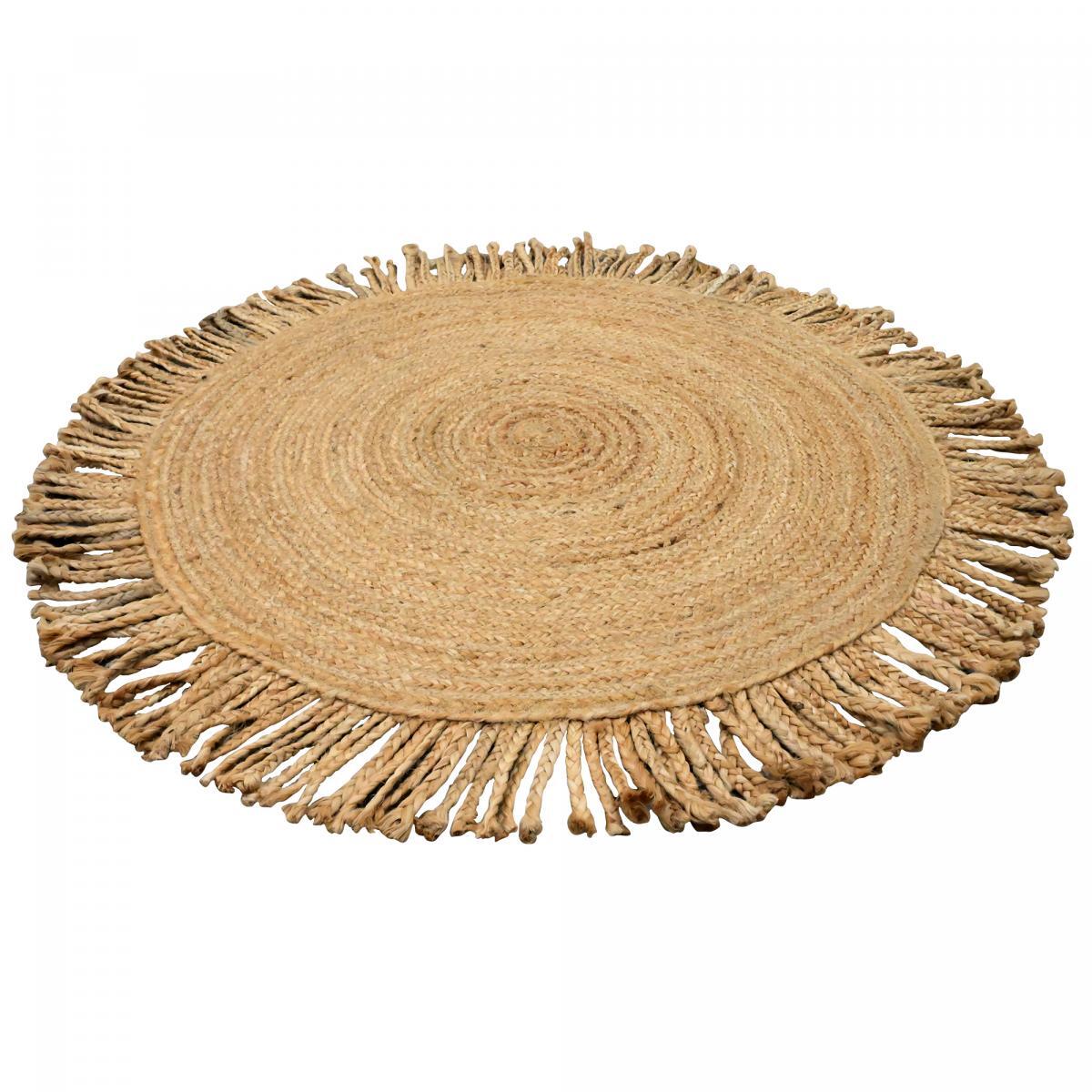 Tapis kilim rond fabriqué à la main en jute TIRA