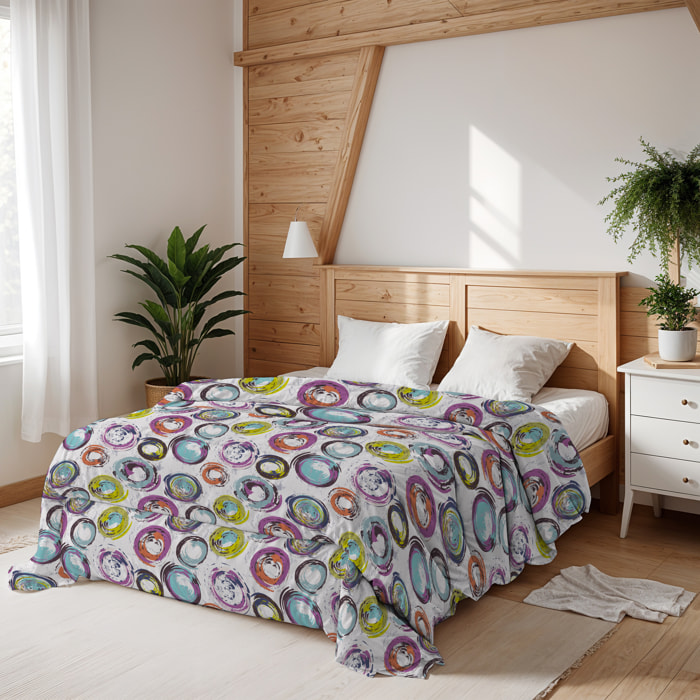 TRAPUNTA BASIC INVERNALE STAMPATA MATRIMONIALE, CERCHI ASTRATTI