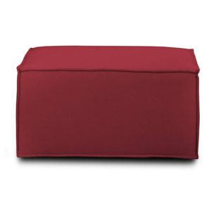 Pouf Barbara, Pouf da salotto, 100% Made in Italy, Poltroncina relax in tessuto imbottito, Cm 80x70h43, Rosso