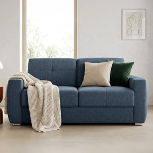 Canapé capitonné convertible 3 places en tissu chenille - ouverture express - CASSIAN