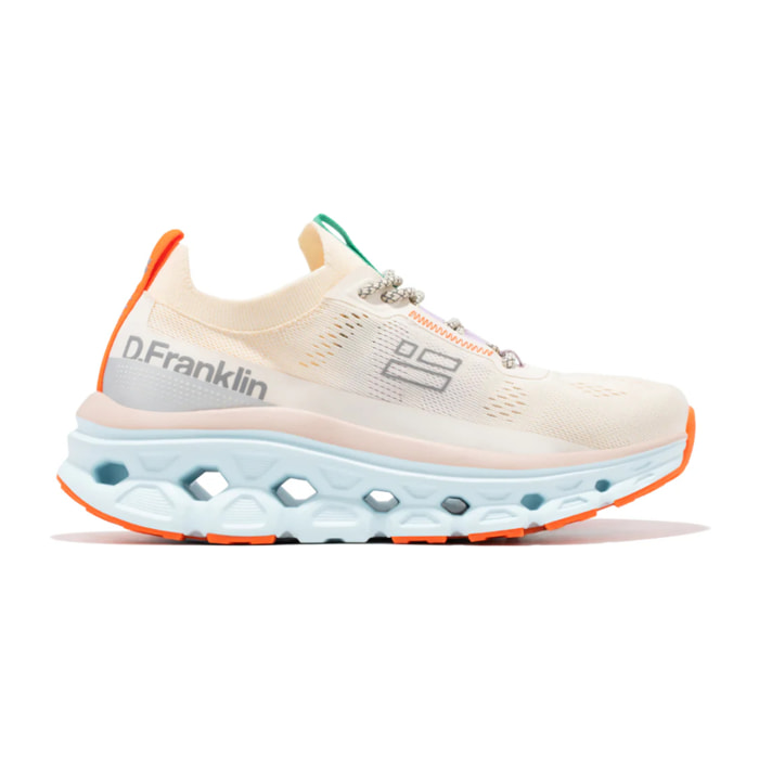 Zapatillas Deportivas Mujer Aero Sneakers Mesh Blanco / Naranja