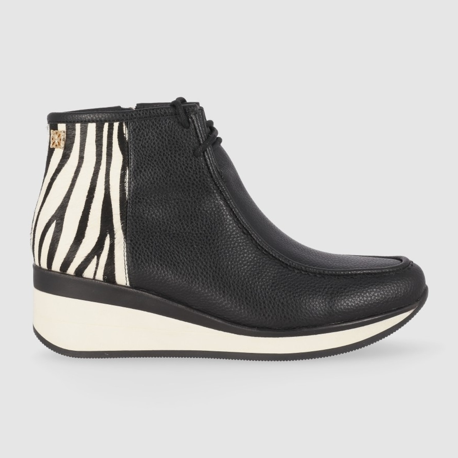 Botines de Piel - Multi-Negro - Tacón: 4 cm
