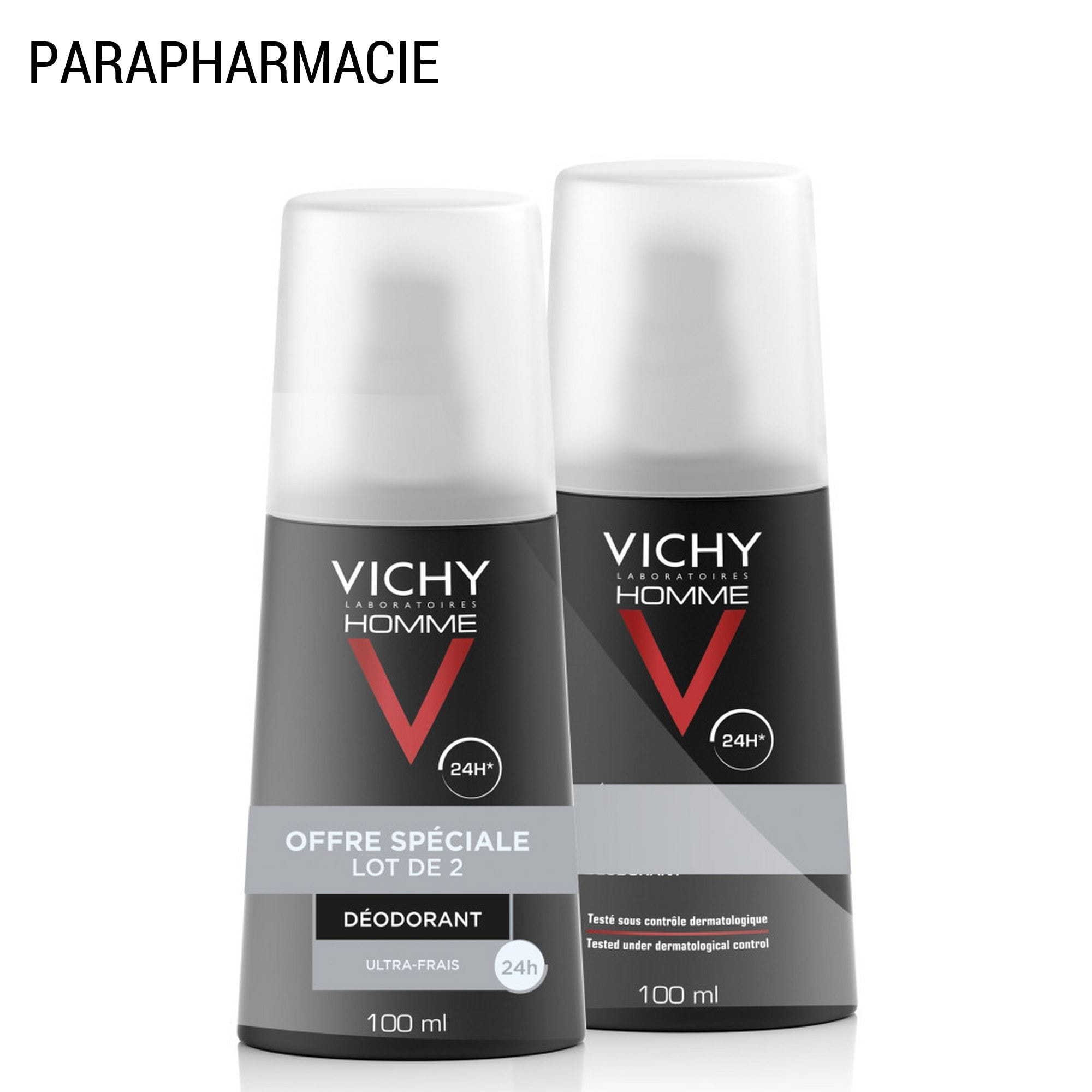 Déodorant Ultra-Frais 24H Homme - Spray 2x100 ml