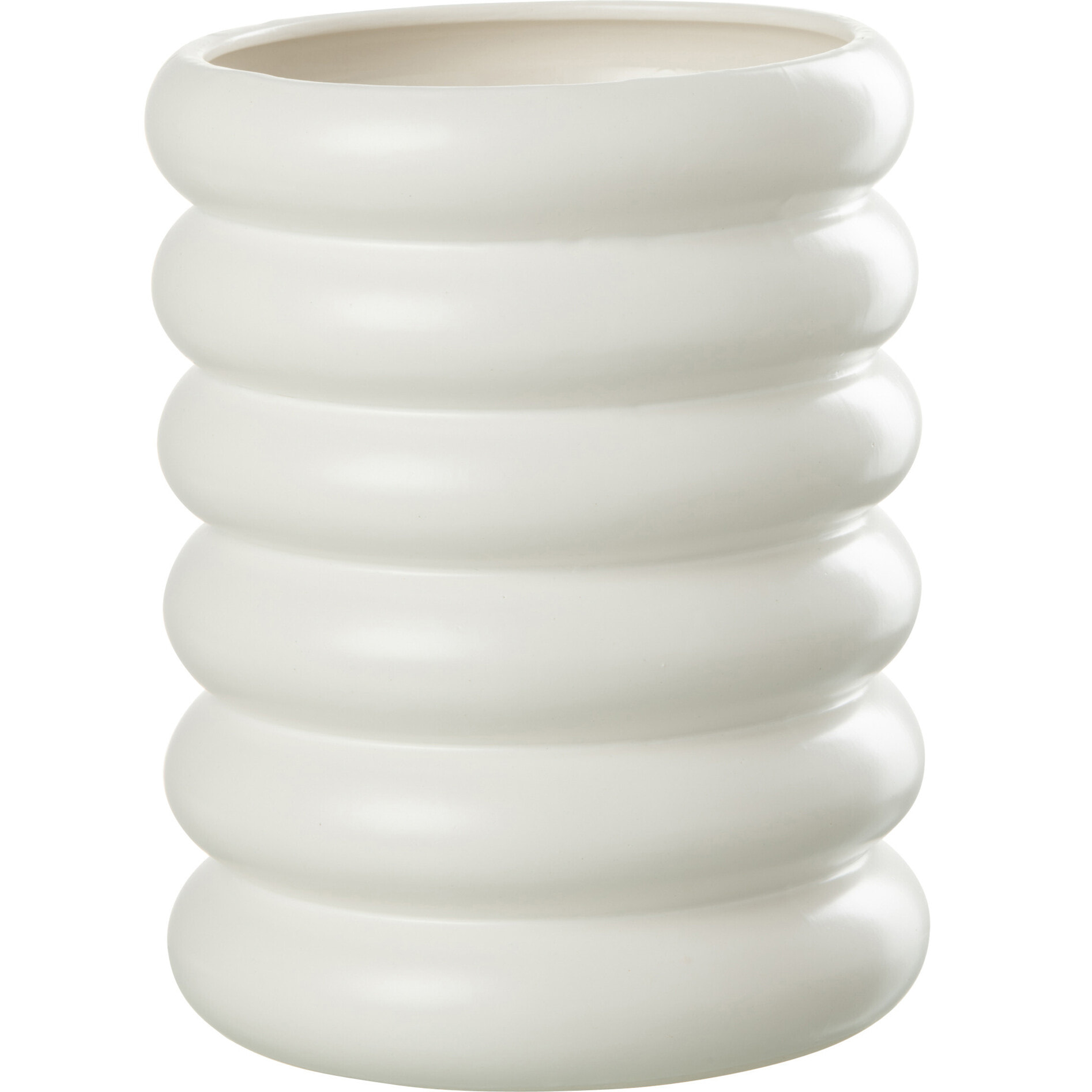 J-Line cachepot Boué - porcelaine - blanc - large - Ø 20.00 cm