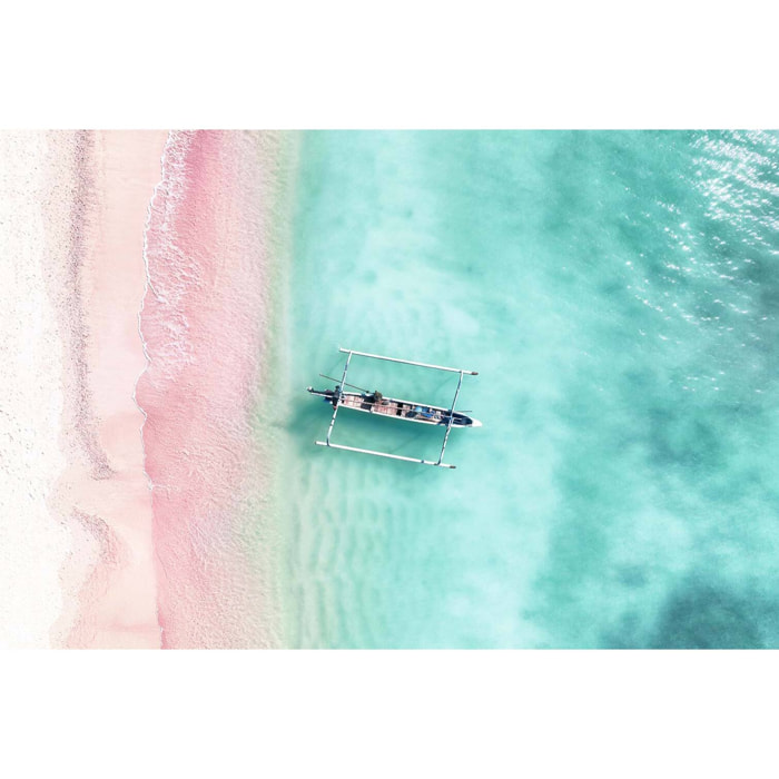 Tableau mer et plage plage rose à bali  Tableau alu Dibond
