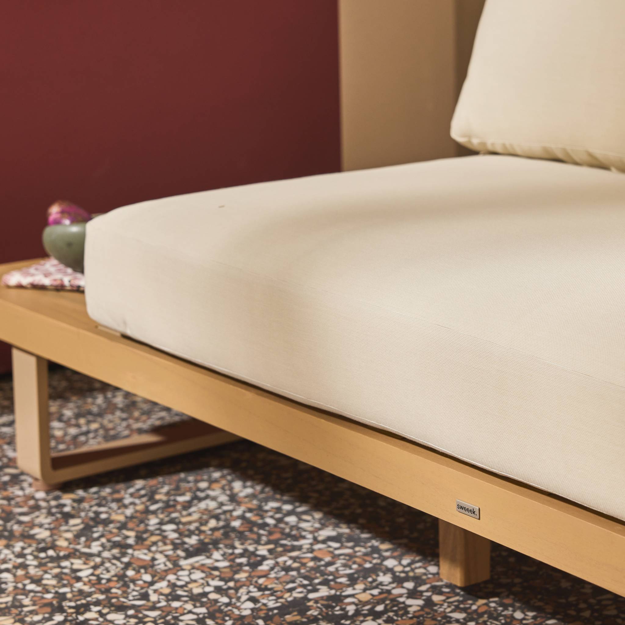 Banquette de jardin bois d'acacia et aluminium 2 places ACALIA LATIKA