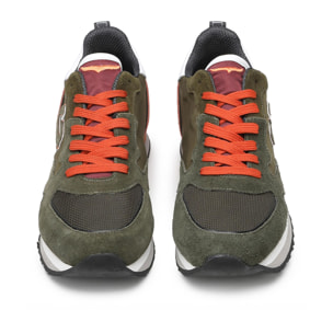 Sneakers Alberto Guardiani verde oliva-arancione