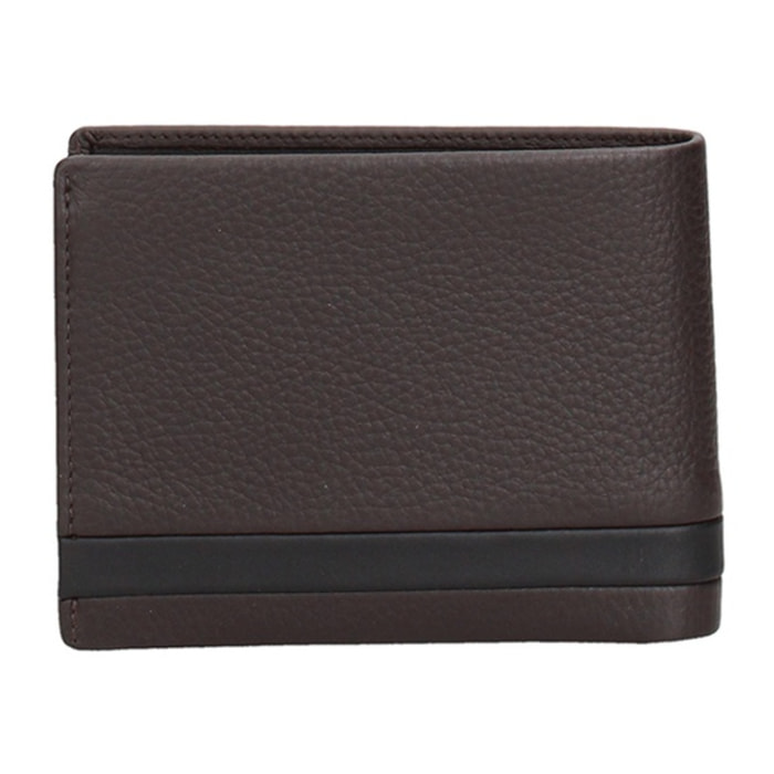 Portafoglio uomo in vera pelle - Modello Bronzo - Casual - 9.5 x 13.0 x 2.5 cm