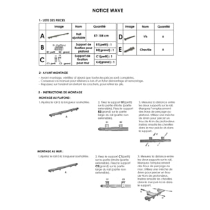 Kit rail extensible + Voilage poly-lin wave - Lin