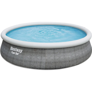 Piscine autoportante ronde Diamètre 4,57 x 1,07 m aspect résine tressée Fast Set de Bestway