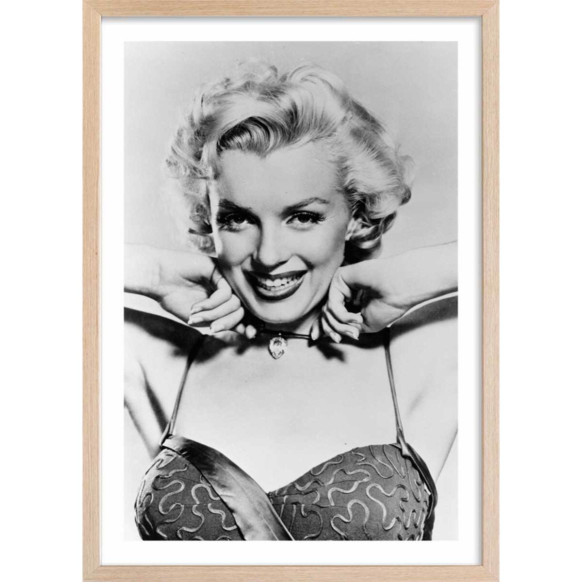 Affiche célébrité Marilyn Monroe, 1953 Affiche + cadre en bois - Chêne