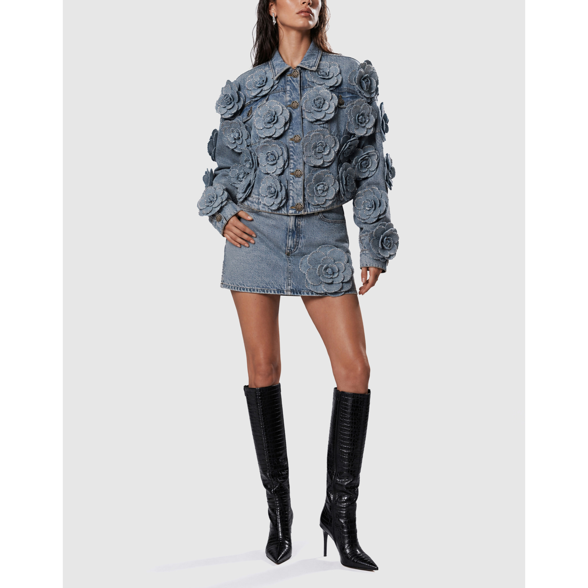 PHILIPP PLEIN Chaqueta vaquera ROSES