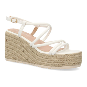 Sandalias de cuña de yute para mujer, comodas y elegantes diseño moderno con tiras cruzadas