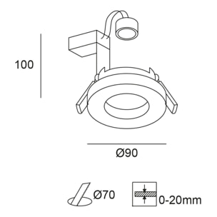 Forlight Rame - Downlight Empotrable de Techo de 90mm de Diámetro para Bombilla GU10 en Cromo