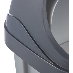 Cubo de Basura con Tapa Deslizante, Rasmus, Plateado