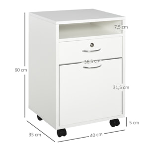 Cajonera para Oficina con Estante Abierto de Madera 40x3x60