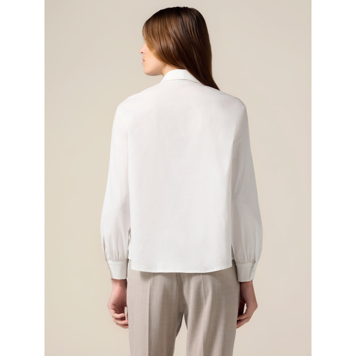 Oltre - Camicia con cammeo decorativo - Bianco