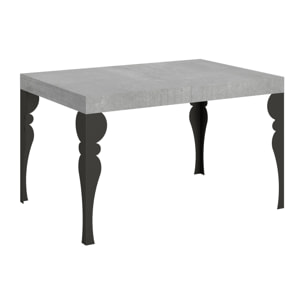 Table extensible 90x140/244 cm Paxon Gris Béton cadre Anthracite