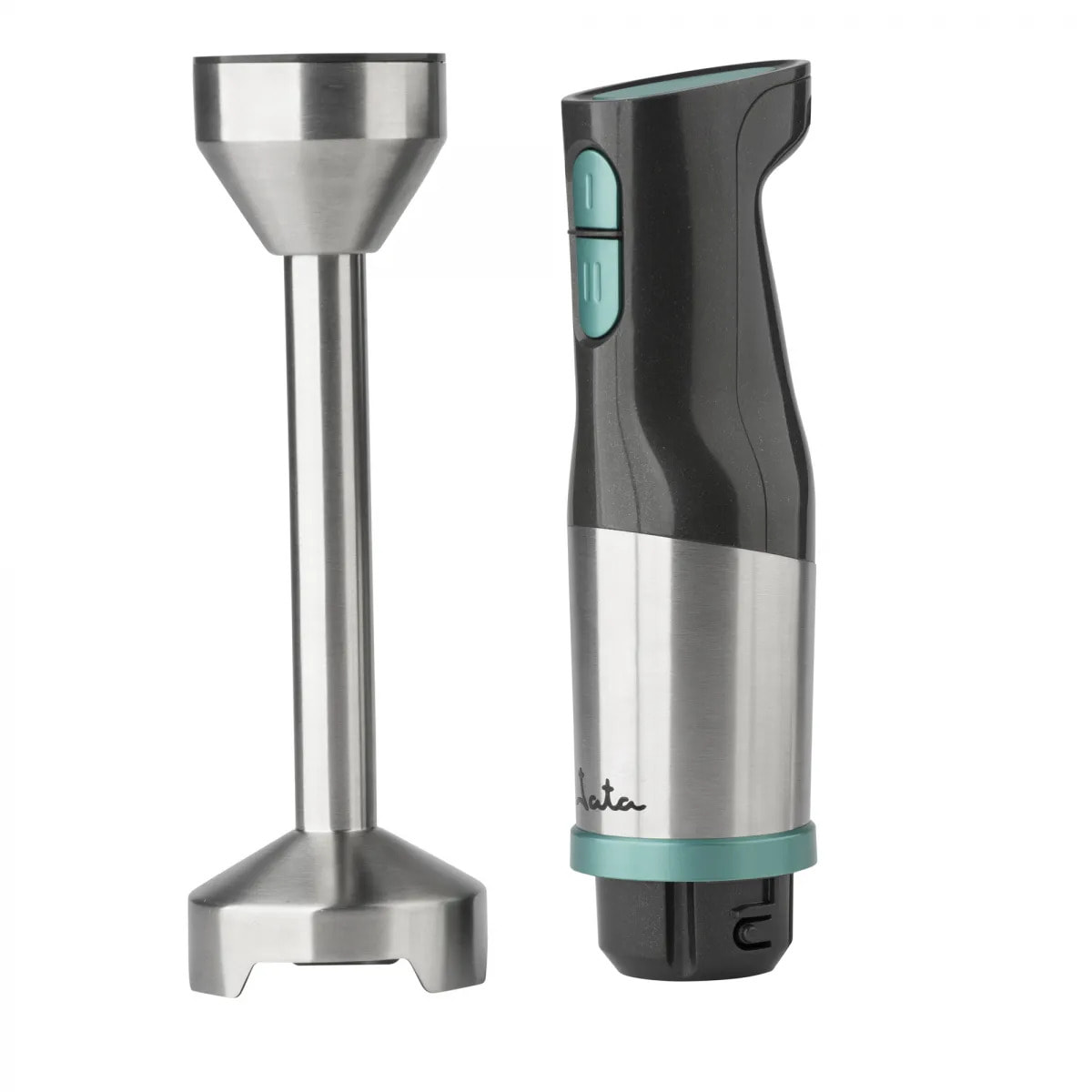 Batidora de mano JATA JEBT1853 de 1000 W. 4 cuchillas. 2 velocidades. Cable en espiral. Incluye vaso medidor